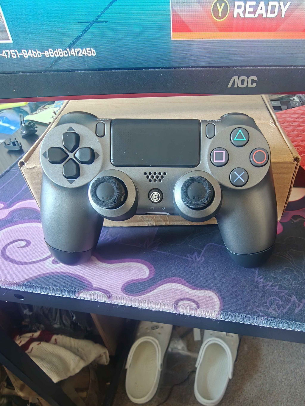 Miseriboards custom black PS4 controller front
